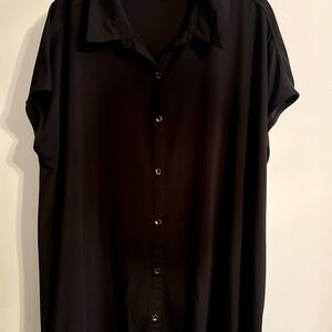 H by Halston Black Casual Button Down Shirt‎